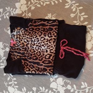 Betsey Johnson Leopard Print Fleece PJ's PS